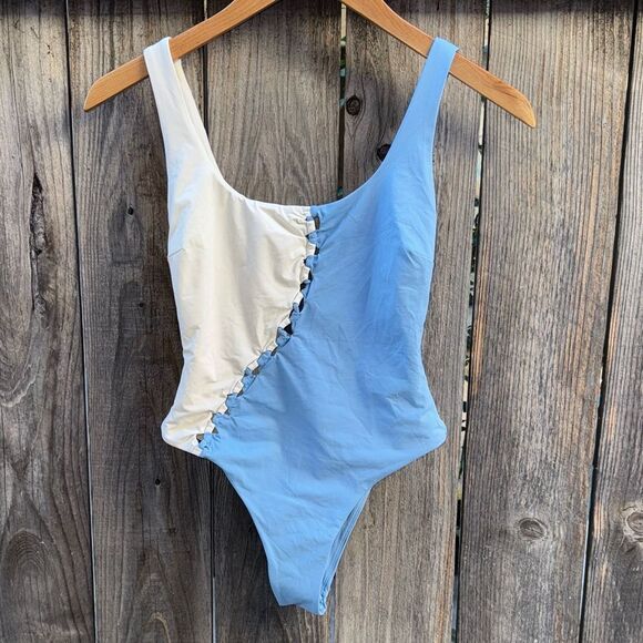 L*Space Solstice Bitsy Cutout Colorblock One-Piece Swimsuit Size XS - Picture 3 of 10